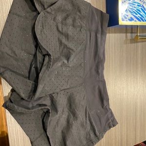 Black lululemon running shorts